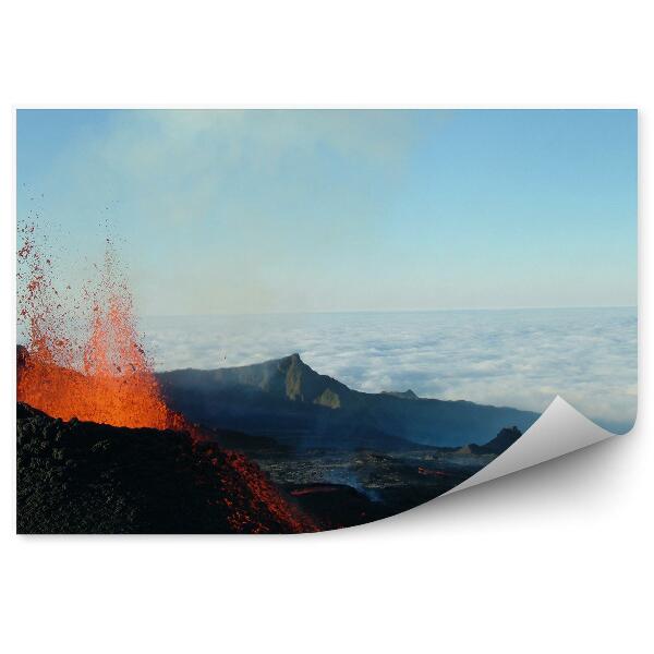 Fototapet perete Vulcan Tungurahua Ceață Cer Fum Cer Lavă