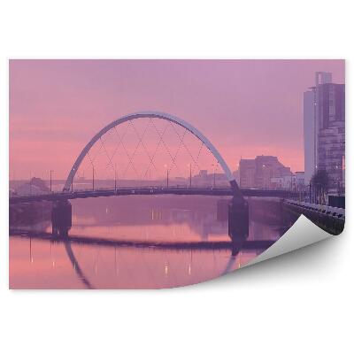 Fototapet perete Râul Podului Orașului Strălucitor Violet