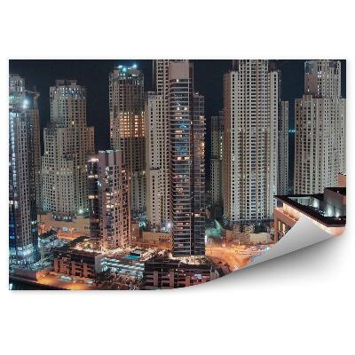 Decor fototapet Clădirile orașului din golful de noapte din Dubai
