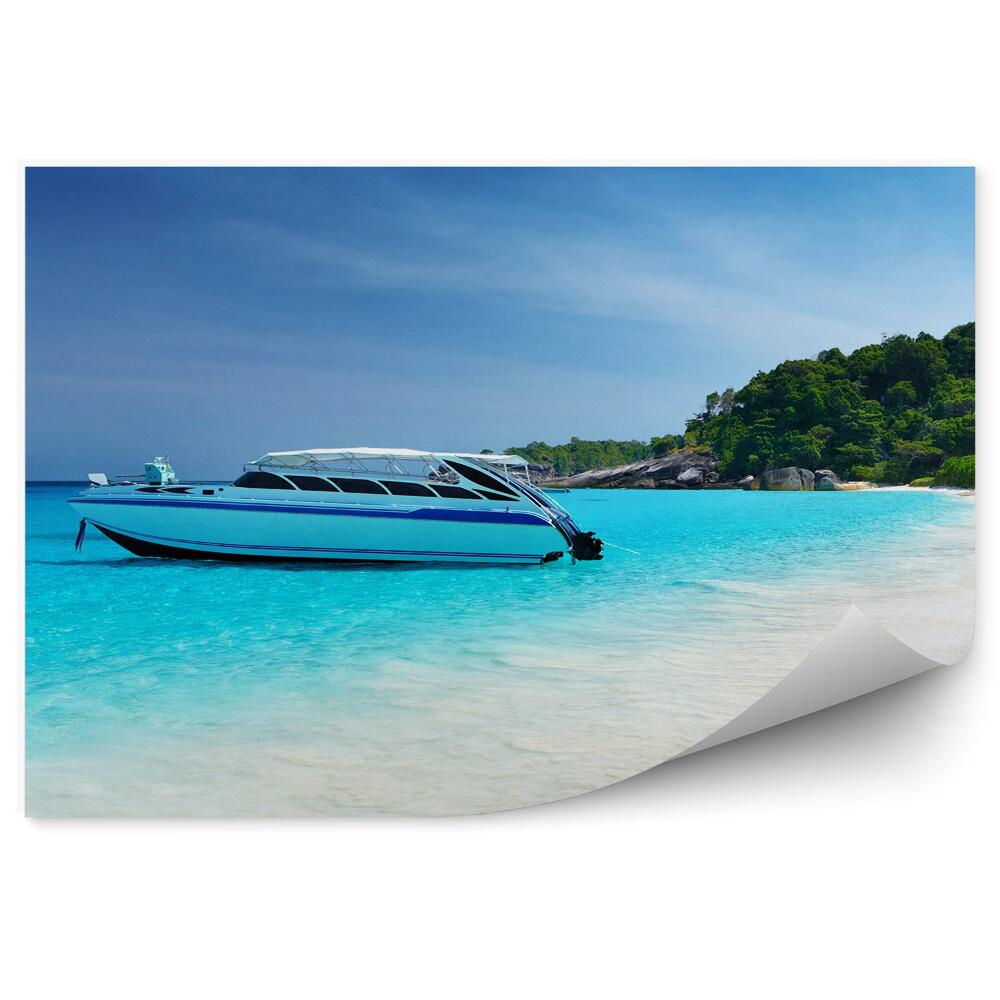 Fototapet vintage Plajă vară turiști natură apă