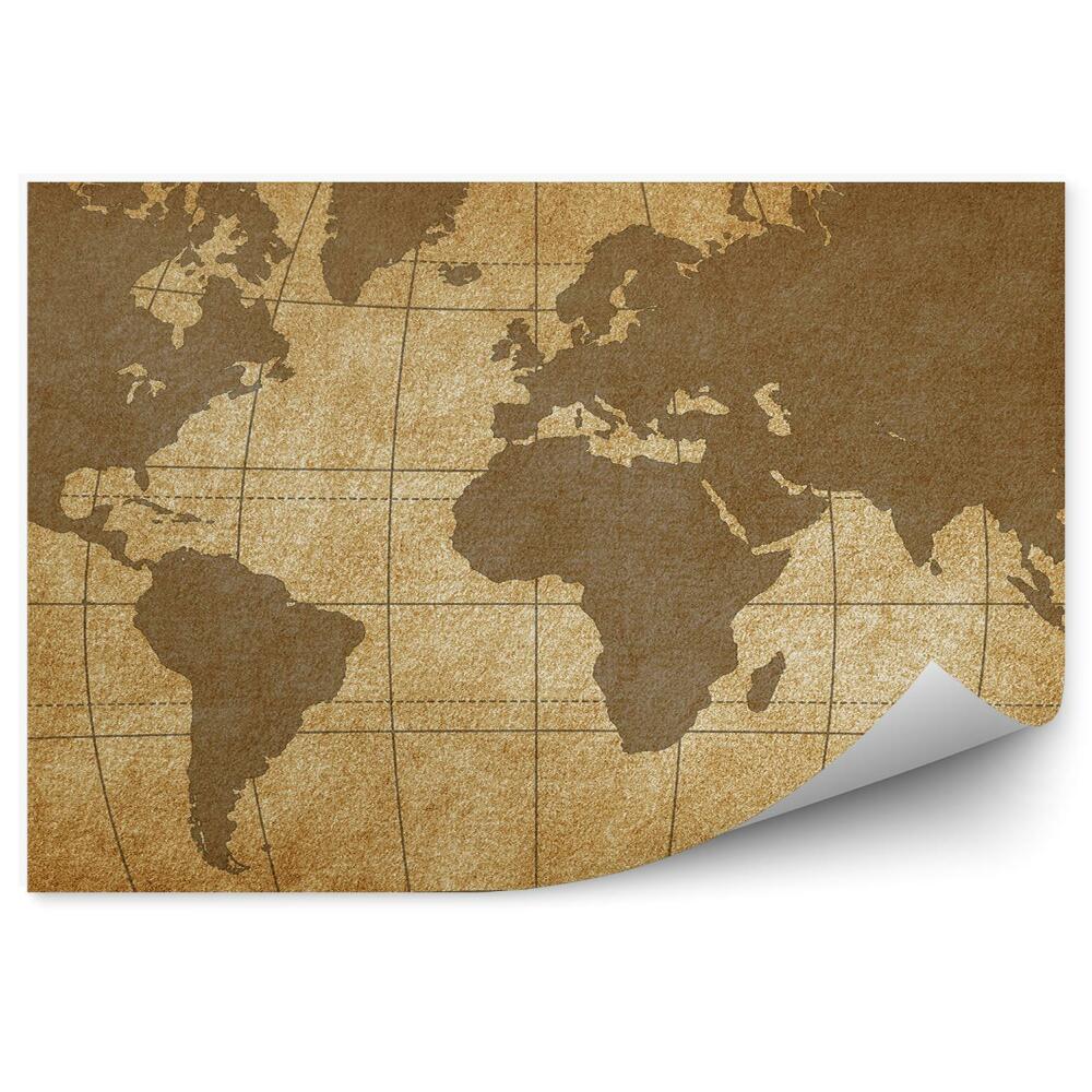 Fototapet perete Harta veche a lumii a continentelor