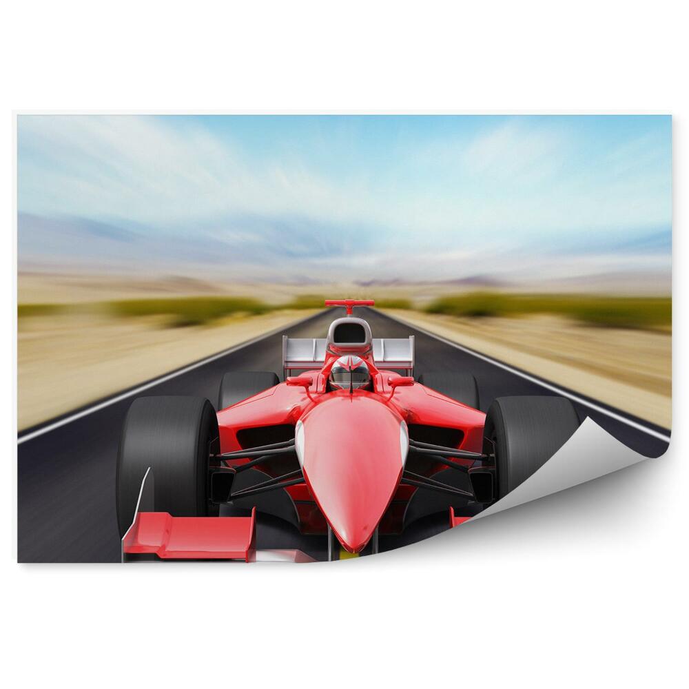 Fototapet pentru perete masina formula 1 masina rosu drum verde cer viteza