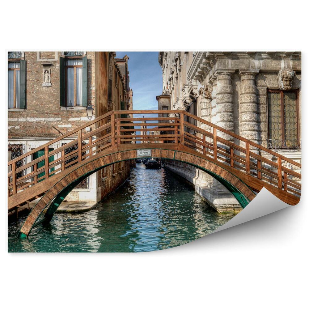 Fototapet vintage Pod de lemn Veneția