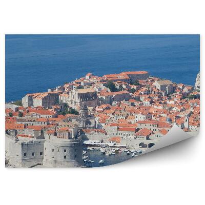 Decor fototapet Fort Saint John Dubrovnik Port Bărci Ocean Oraș Vechi Croația