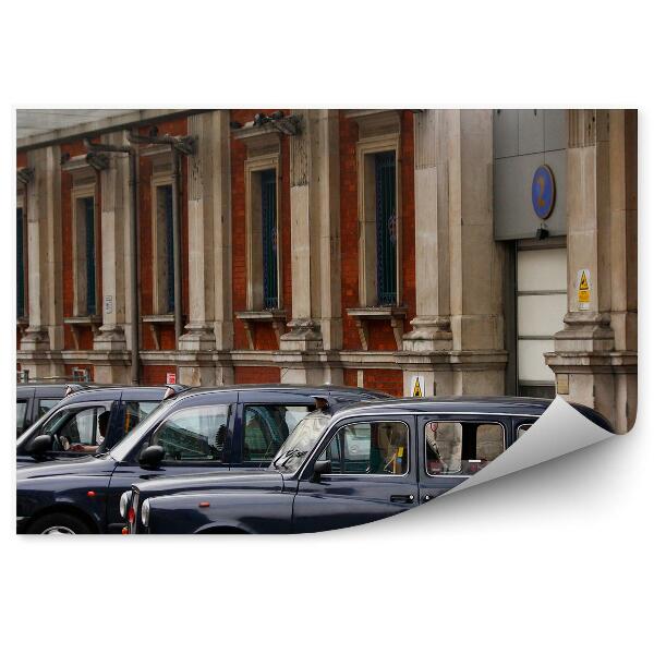 Fototapet pentru perete Mașini de taxi londonez transportă clădiri