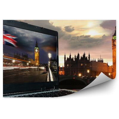 Fototapet perete Marea Britanie Londra laptop fotografie nori apus de soare