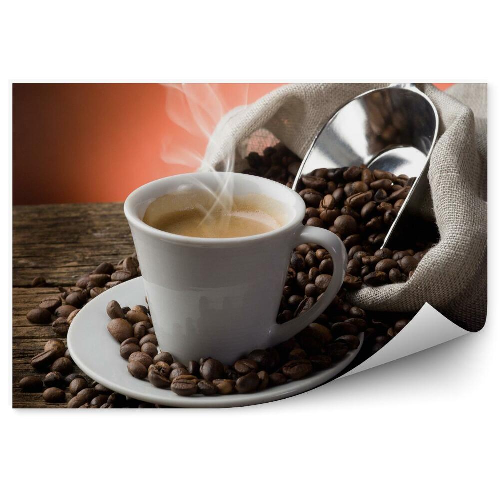 Fototapet vintage Cafea fierbinte