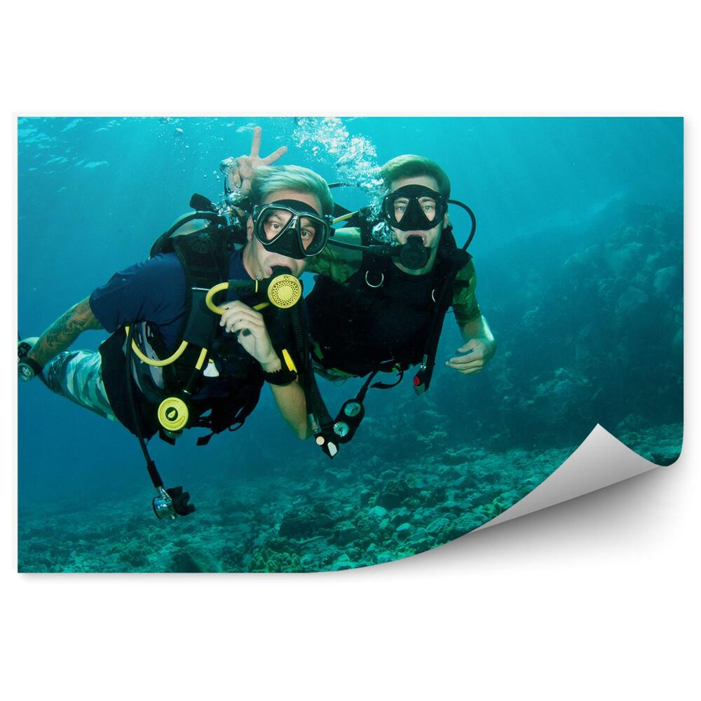 Decor fototapet Soare de apă albastră scafandri