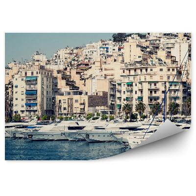 Decor fototapet Clădiri Bărci Mare Atena Grecia