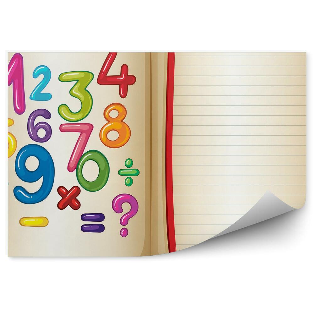 Decor fototapet Caiet de matematică, numere, numere, copii, școală