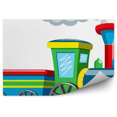 Fototapet vintage Tren colorat pe un fundal simplu