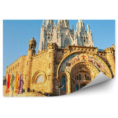 Fototapet vintage decorare biserică Barcelona statui