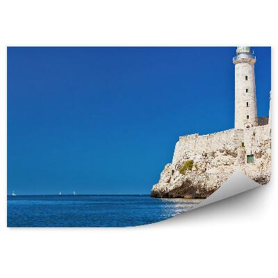 Fototapet perete cer albastru mare orizont de mare far de mare