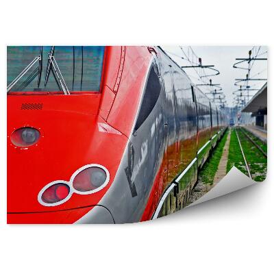 Fototapet pentru perete Detaliu al căii ferate cale de rulare a trenului calea de rulare dreapta