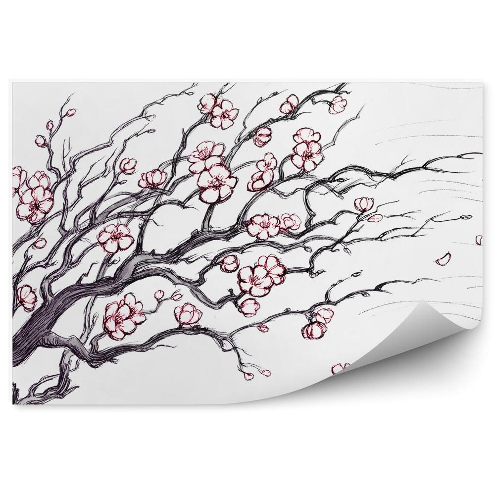 Decor fototapet Poza cu flori de cireș