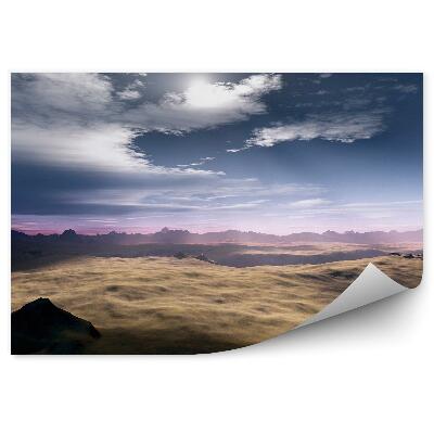 Fototapet perete Munți Deșert Ceață Apus De Soare Cer Nori