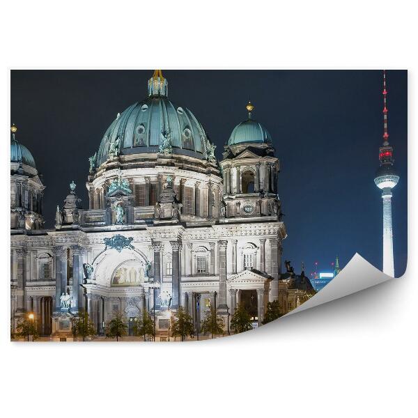 Decor fototapet Catedrala Turn Tv Berlin Noapte