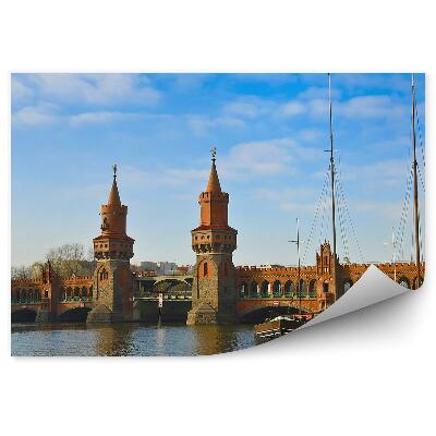 Fototapet Podul Berlinului, Râul Szprawa, Cer, Nori, Bărci