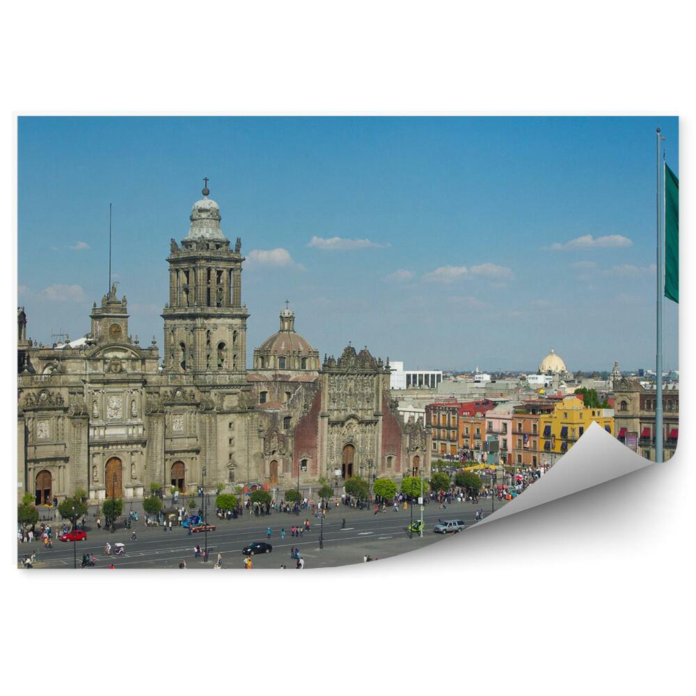 Fototapet Orașul Zocalo drapel clădiri arhitectură orașul mexico