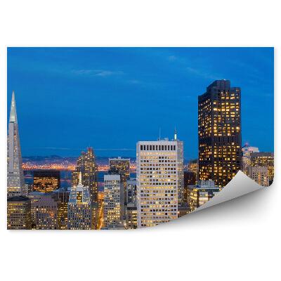 Decor fototapet Zgârie-Nori Din San Francisco La Lumini De Noapte