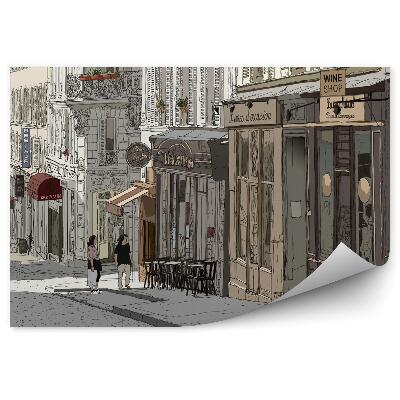 Fototapet vintage Strada Din Montmartre