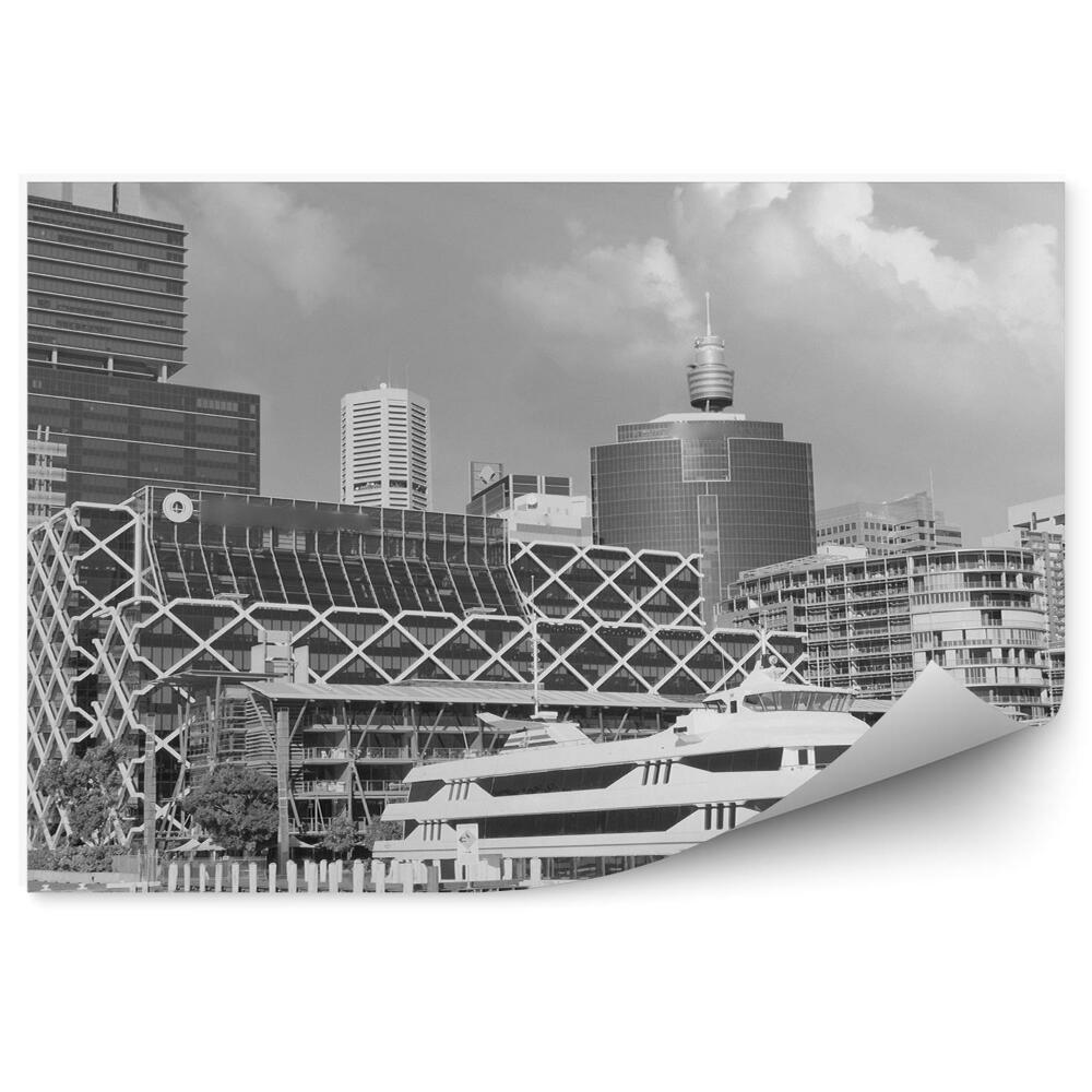 Decor fototapet Zgârie-Nori Ocean Iahturi Cer Nori Sepia Sydney