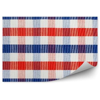 Fototapet pentru perete Pătură De Picnic În Carouri Roșu Albastru Textură