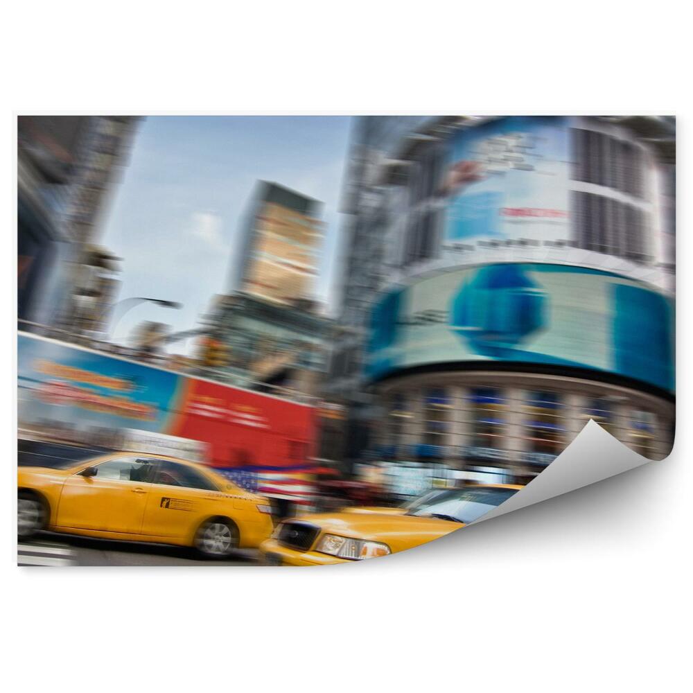 Fototapet New york taxiuri cladiri galbene trafic transport