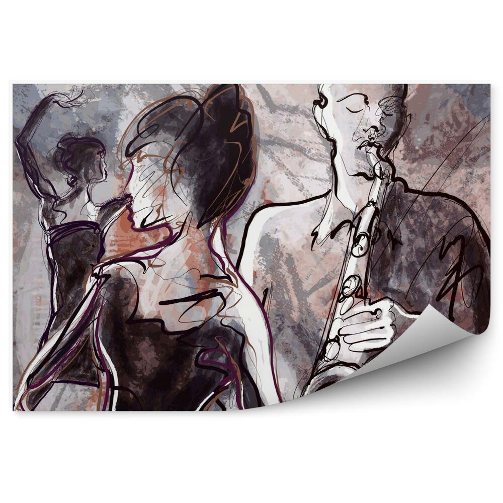 Fototapet pentru perete Formație Abstractă De Jazz Cu Dansatori 