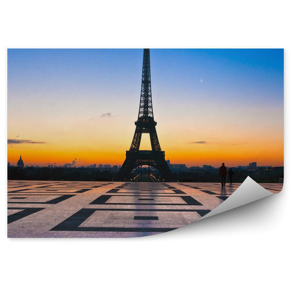 Fototapet perete Vedere romantică a Turnului Eiffel la răsăritul soarelui