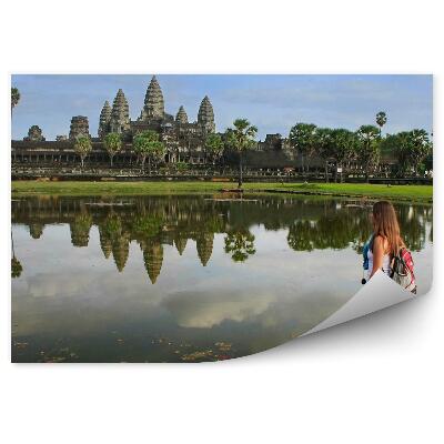 Decor fototapet Cambodgia templu turistic natura vegetație