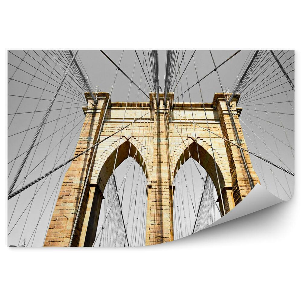 Decor fototapet Podul Brooklyn New York aproape de cablurile