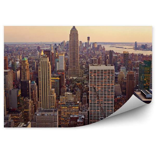 Fototapet perete Panoramă a orașului Manhattan, New York și râul