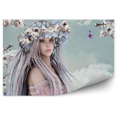 Fototapet vintage Fată Într-O Coroană