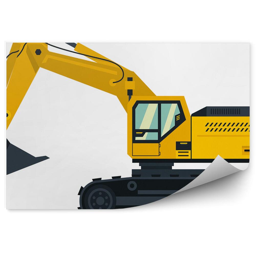 Fototapet pentru perete Fundal galben de uniformă de excavator pentru băiat