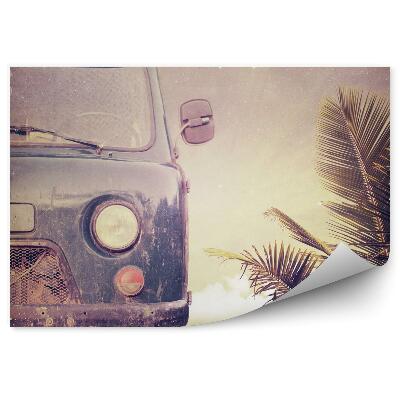 Decor fototapet Palmier De Plajă Cu Mașină Veche