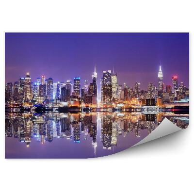 Fototapet pentru perete Panorama orașului Manhattan din reflexie