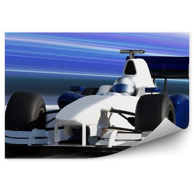 Fototapet Masina formula 1 albastru alb albastru viteza
