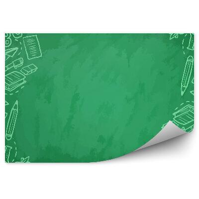 Decor fototapet Grafică tablă desene educație obiecte școlare