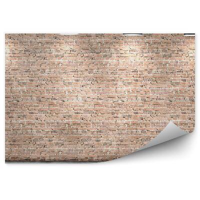 Fototapet vintage Perete De Cărămidă, Podea Albă Și Lămpi