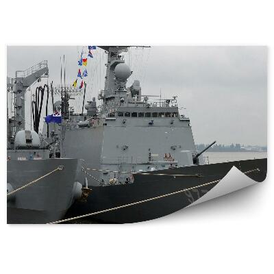 Fototapet perete Steaguri de port nave militare