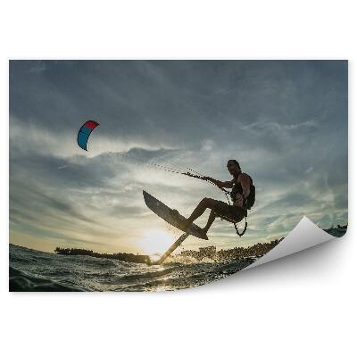 Fototapet perete Kitesurfing ocean cerul nori sport