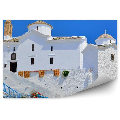 Fototapet vintage Religia bisericii albe Grecia