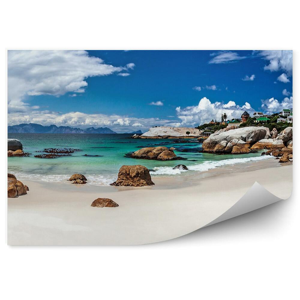 Fototapet pentru perete Munții Stânci Oraș Plajă Ocean Cer Nori