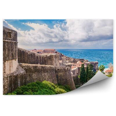 Fototapet Zid Oraș Vechi Transport Rutier Cer Nori Mare Dubrovnik