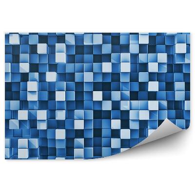 Fototapet Cub 3D Pătrate De Perspectivă Albastră