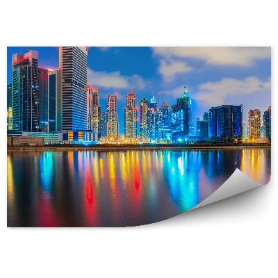 Fototapet pentru perete Zgârie-Nori Lumini Cer Nori Ocean Dubai