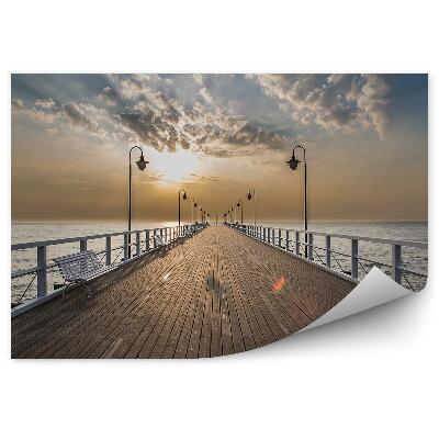 Fototapet perete Răsărit Dig Marea Baltică Gdynia Eagles Bancă Cer Nori