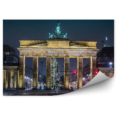 Fototapet vintage Poarta Brandenburg Berlin Road Craciun Semne Rutiere Masini