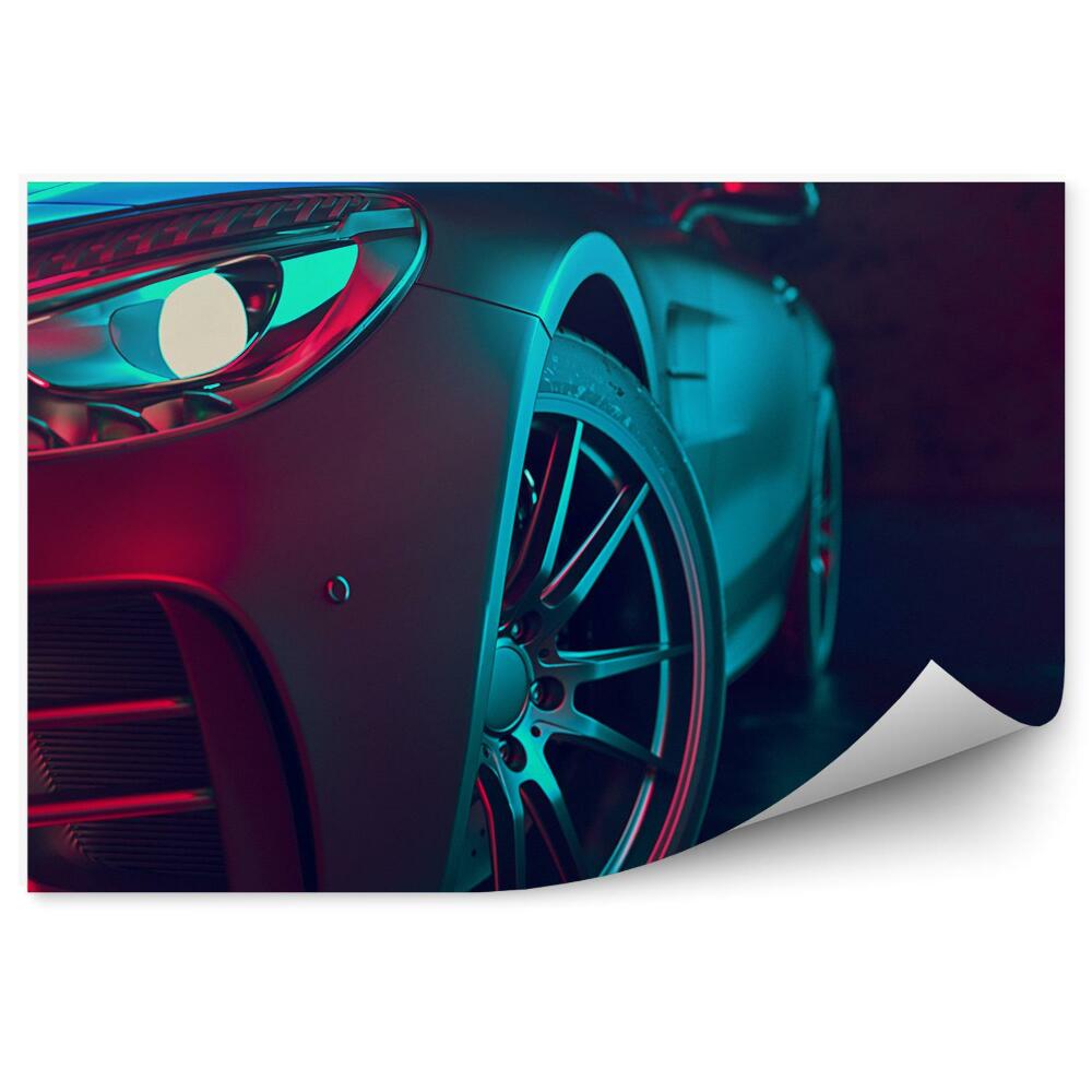 Fototapet vintage Primul plan al culorilor mașinilor sport